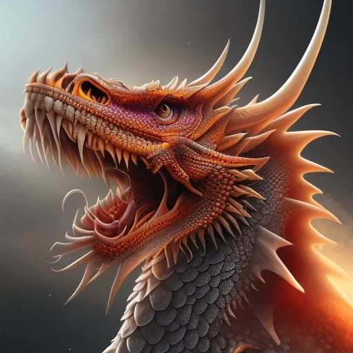 Portrait of dragon, highly detailed, color patterns on wings, soft studio lighting, background 64k