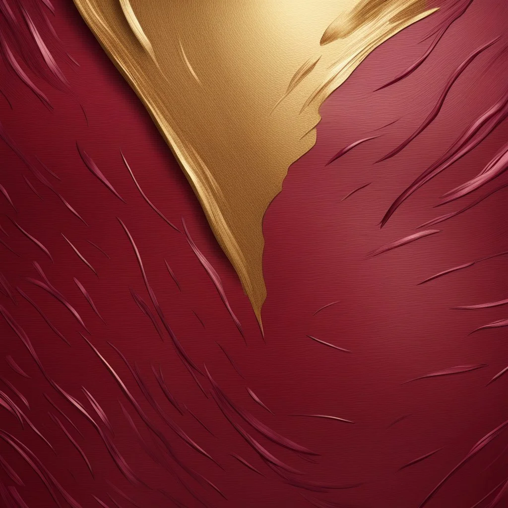 Hyper Realistic Maroon-Texture on Golden-brush-strokes-background