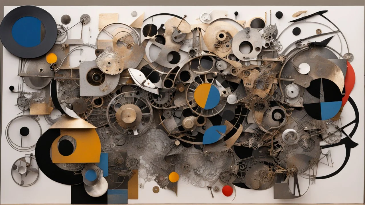 metallic collage, Jean Tinguely style