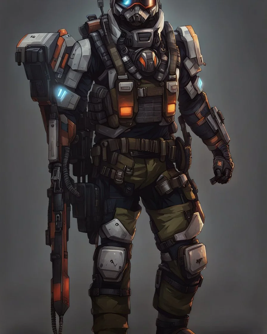 a titanfall pilot that is part bat, concept art, furry, humanoid, cyberpunk, anthropomorphic bat, titanfall 2