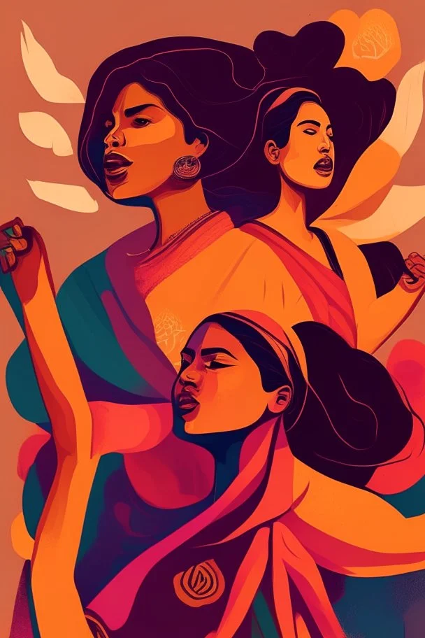 Create an illustration that women's rights and empowerment.