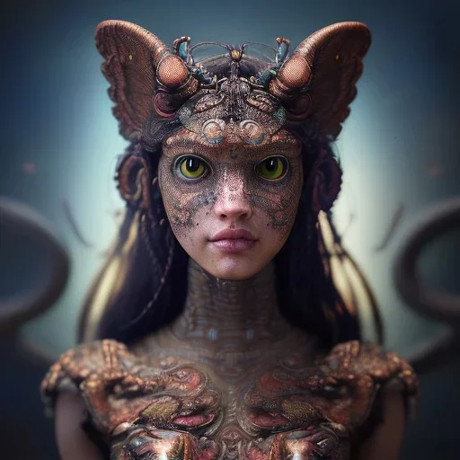 Insanely detailed photograph of an elaborate beautiful hawk goddess intricate glowing skin eyes intricate hawk lashes fur dress hyperdetailed painting by Anna Dittmann Huang Guangjian and Dan Witz CGSociety ZBrush Central steampunk album cover art 4K 64 megapixels 8K resolution HDR Greek shiny steampunk colours jewelry celestial hair eyes light"