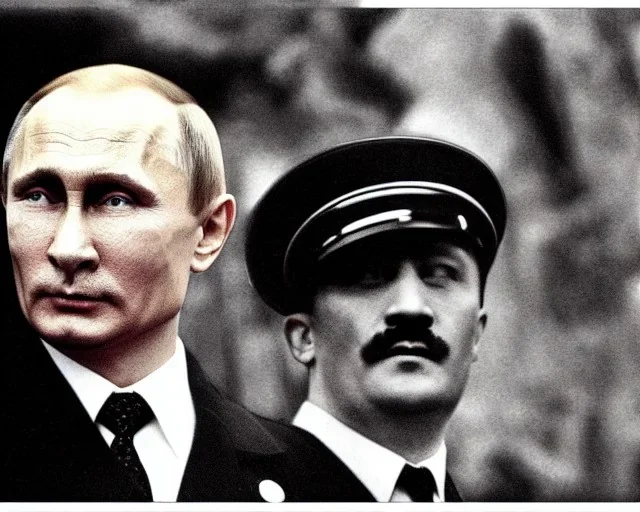 Vladimir putin et hitler se serrent la main