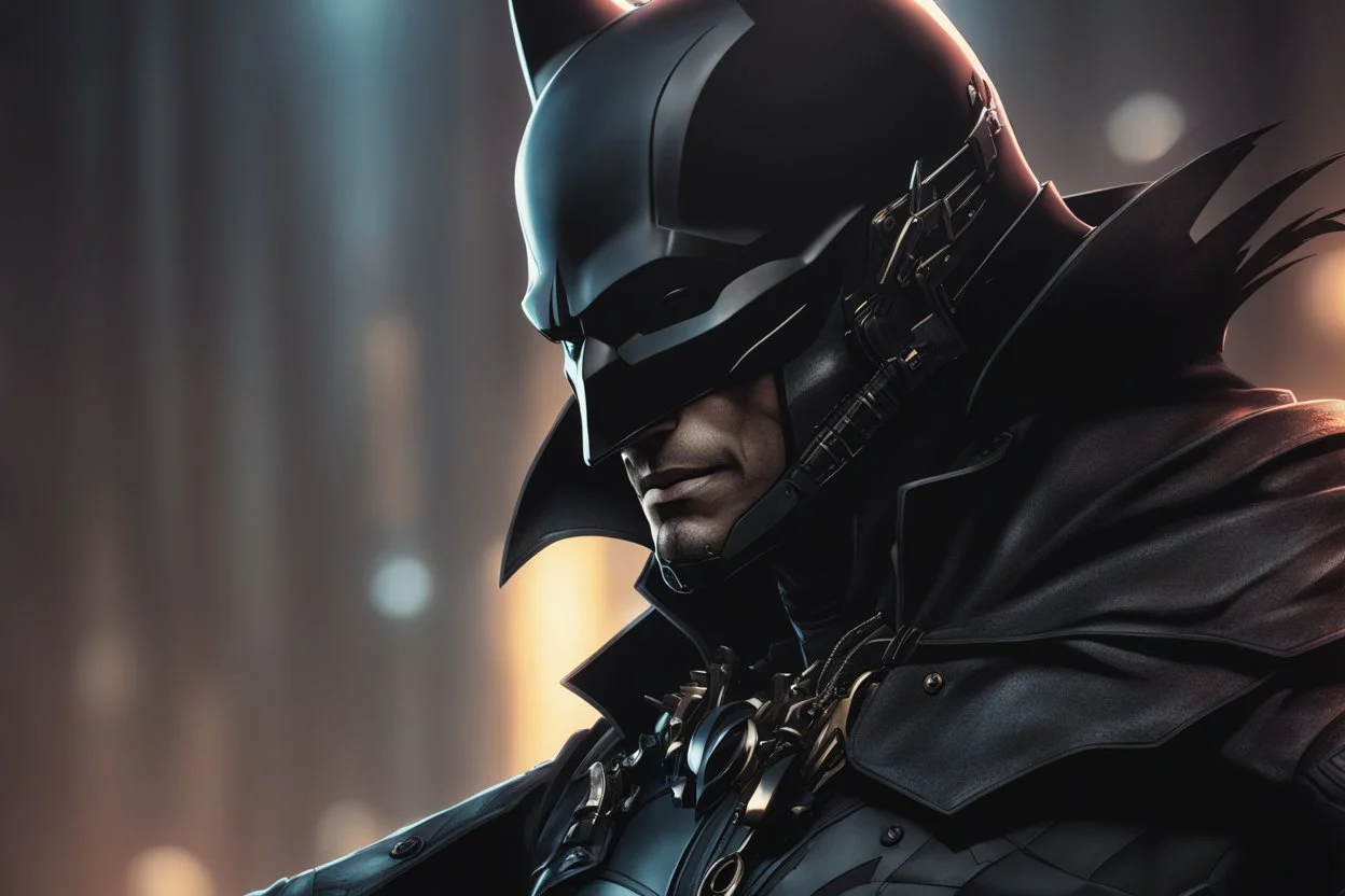 The batman who laughs in 8k solo leveling shadow artstyle, darkness them, cover face, full body, apocalypse, cover eyes, intricate details, highly detailed, high details, detailed portrait, masterpiece,ultra detailed, ultra quality