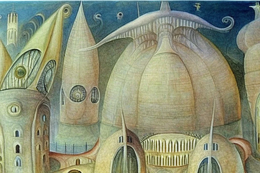 nautilus shell buildings and towers by artist "Leonora Carrington" by artist "Nautilus Shell"