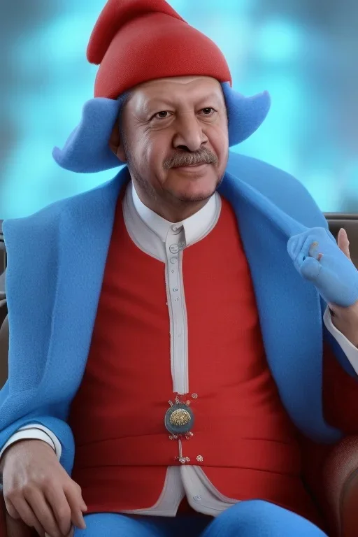 Recep Tayyip Erdogan As Papa Smurf