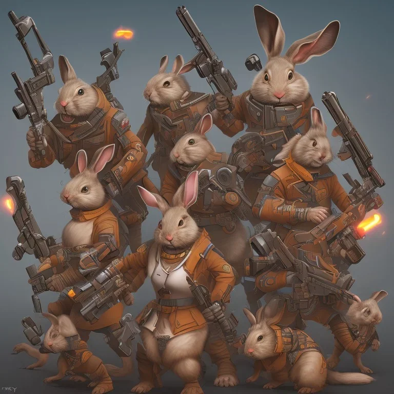 mutant rabbits armed with guns