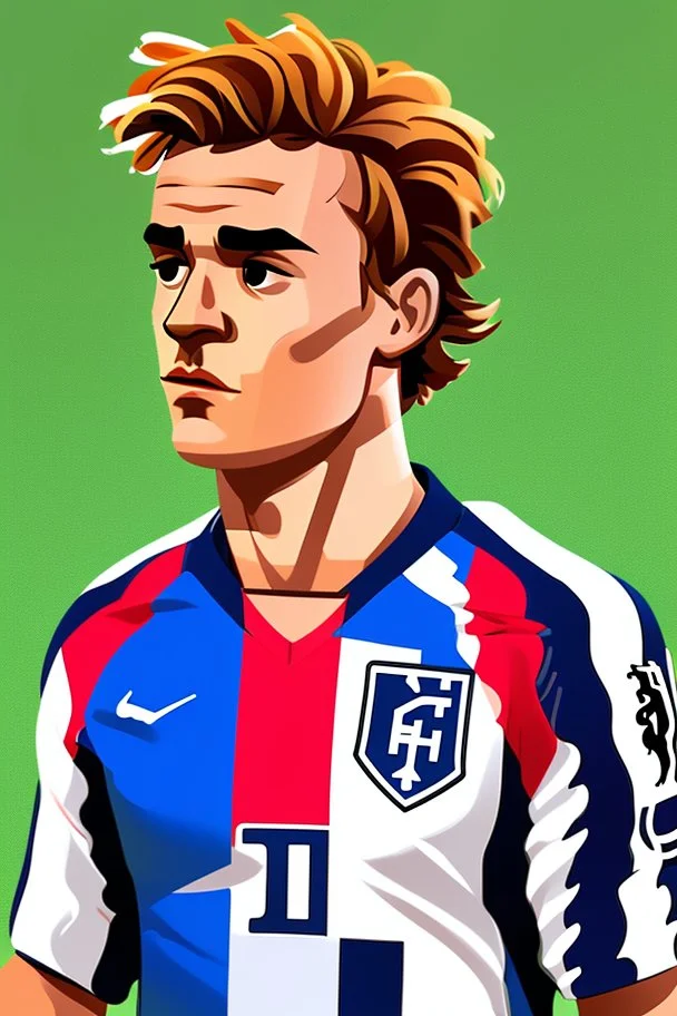 Antoine Griezmann French football player ,cartoon 2d