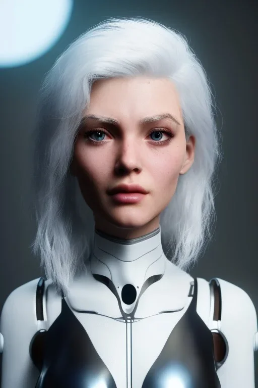 cyborg, white hair, sexy, perfect, real, dream