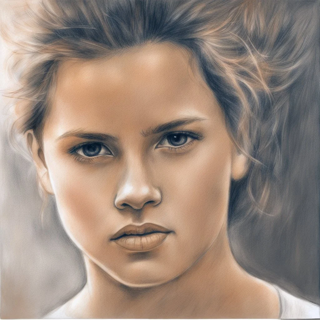 dibujo en grafito de joven hermoso adolecente, mirada seria