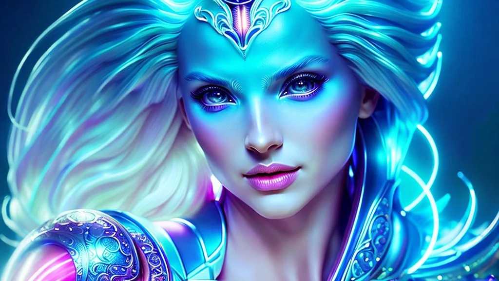 Lexica Aperture v2 Hyper detailed ultra sharp, trending on artstation, vibrant aesthetic, blonde ethereal sublle (((smiling)))+++ luminous heavenly goddess, angel, colorful, psychedelic, ornate, intricate, digital painting, concept art, smooth, sharp focus, illustration, not human anthropomorphic alien cyborg, art by artgerm and greg rutkowski and h. r. giger, louis royo, salvador dali, 8 k