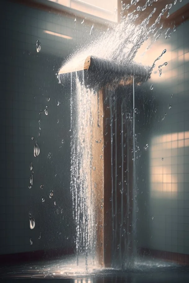 Falling showering , HD, octane render, 8k resolution