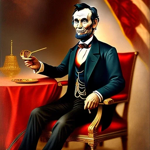 abe lincoln eating chili