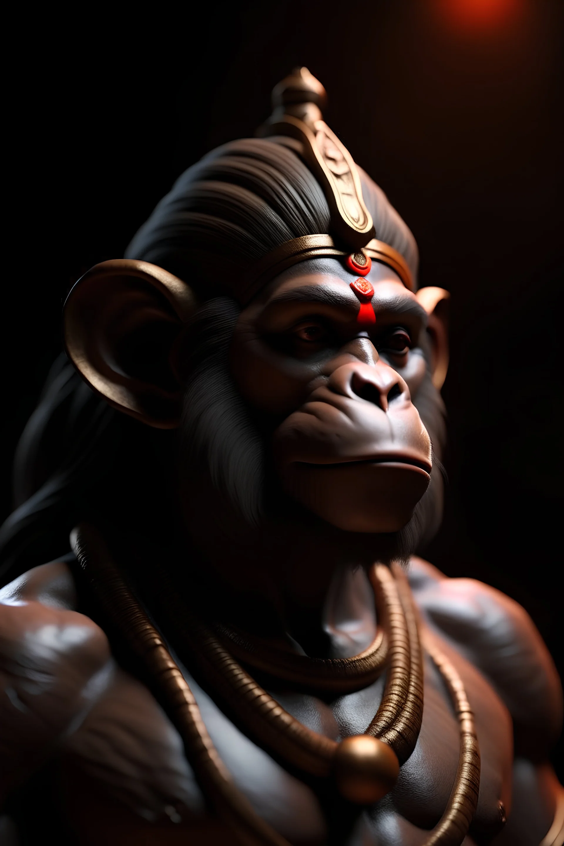 Portrait of lord hanuman in 4K