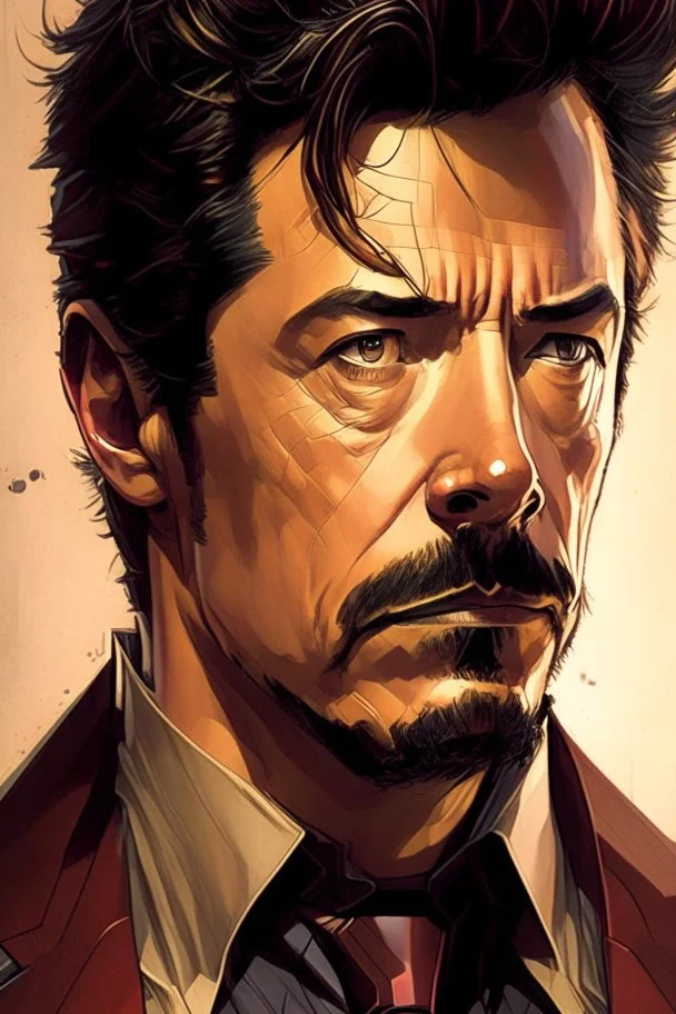 A portrait of Tony Stark from Iron Man Comics