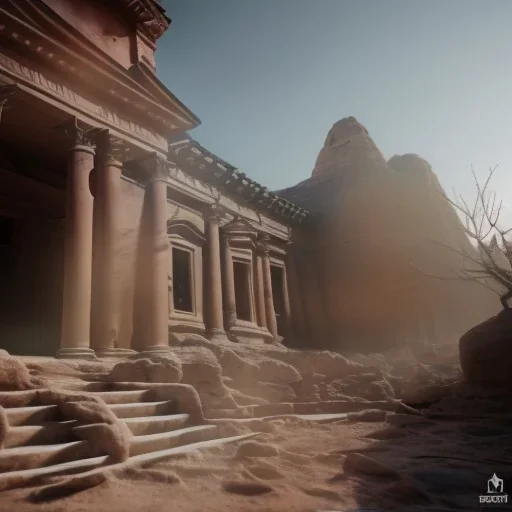 Petra + Ürdün, photo realistic, unreal engine