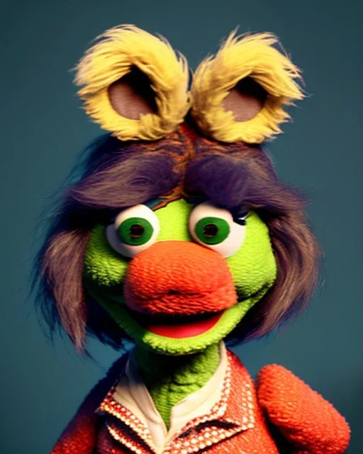 Portrait, waitress woman with monster muppet mask that covers her entire head, retro style, Sesame Street style, smooth, unreal engine 5, god lights, ray tracing, RTX, lumen lighting, ultra detail, volumetric lighting, 3d.