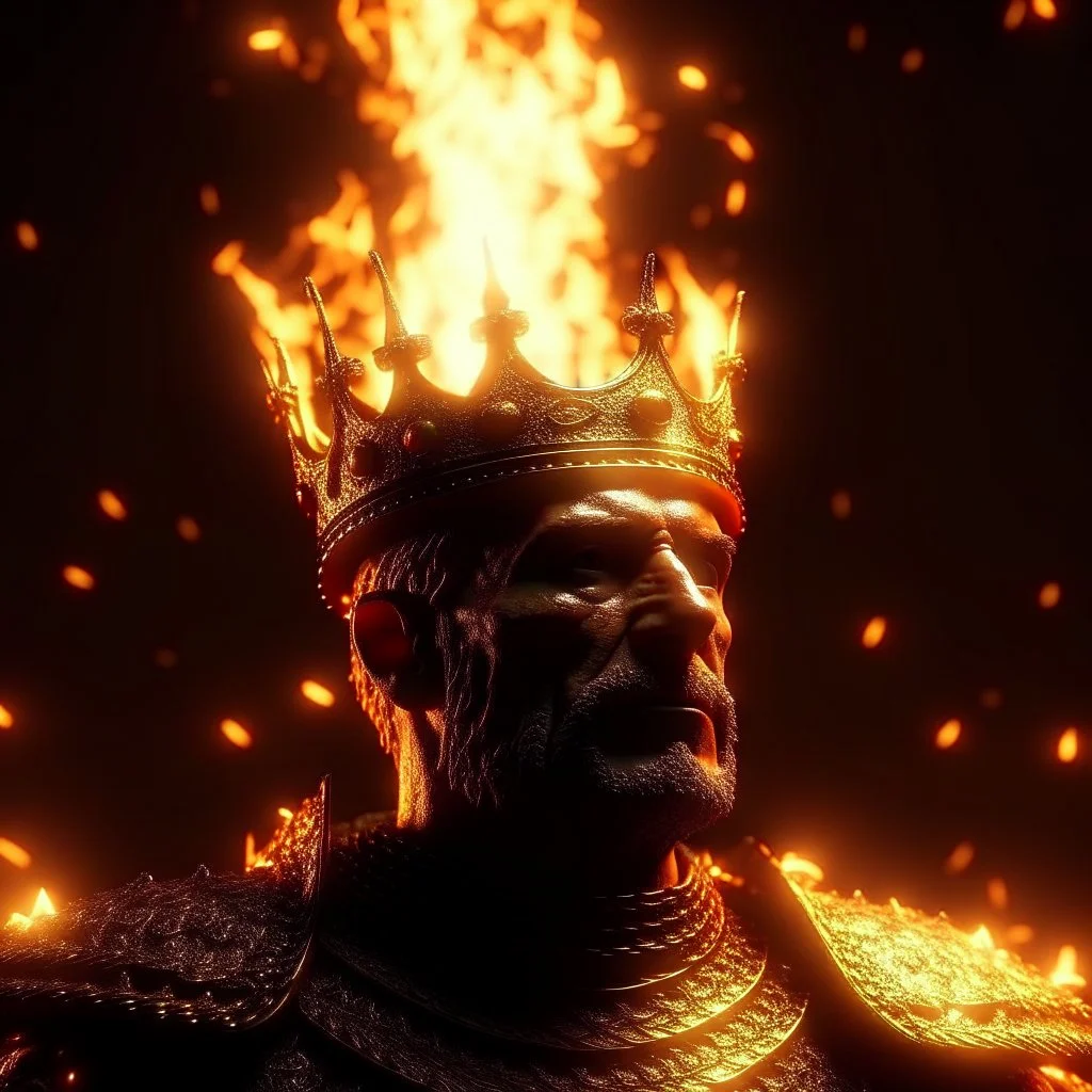 4k full details full lights firestarter homme roi conquerant avec une couronne