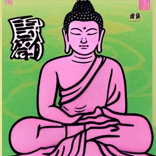 pink lotos mono botan, budda