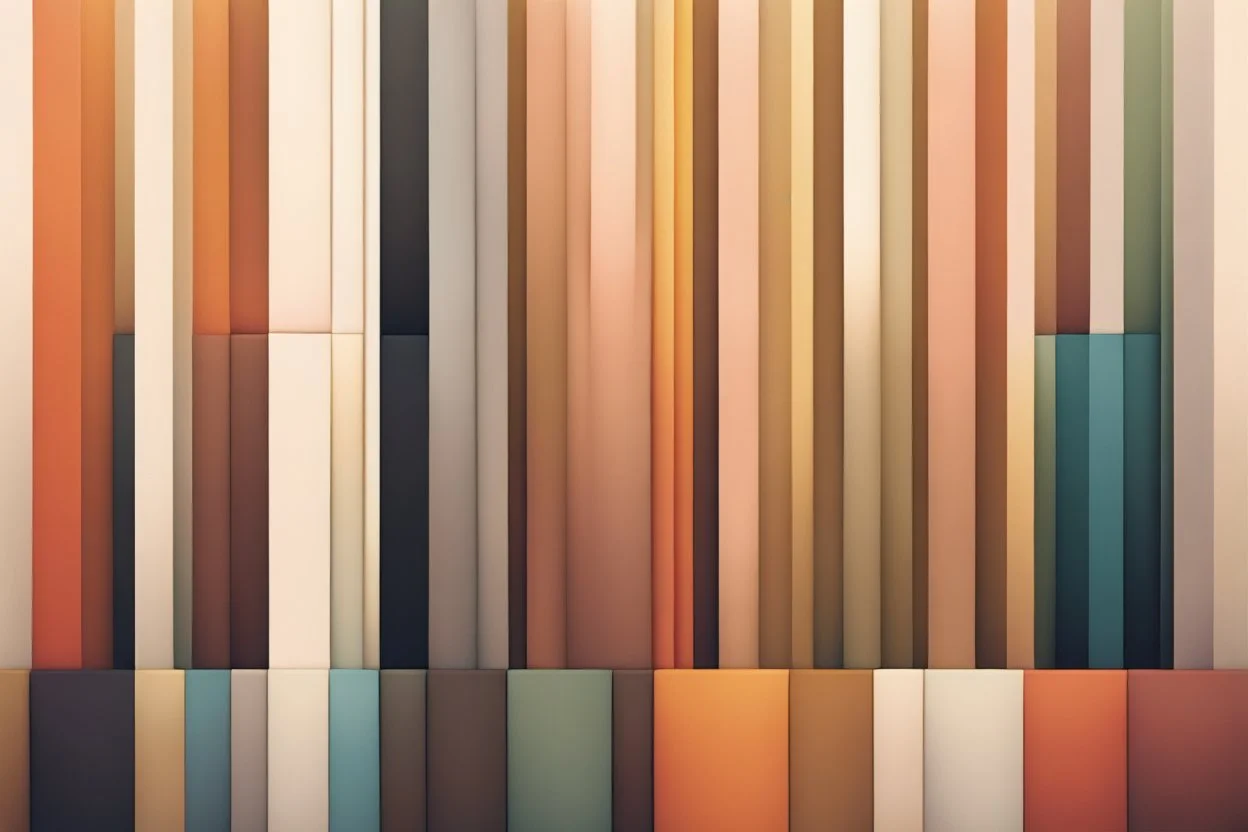 minimal clean thick vertical blocks each line has various colours creating nice earthtones colour gradients