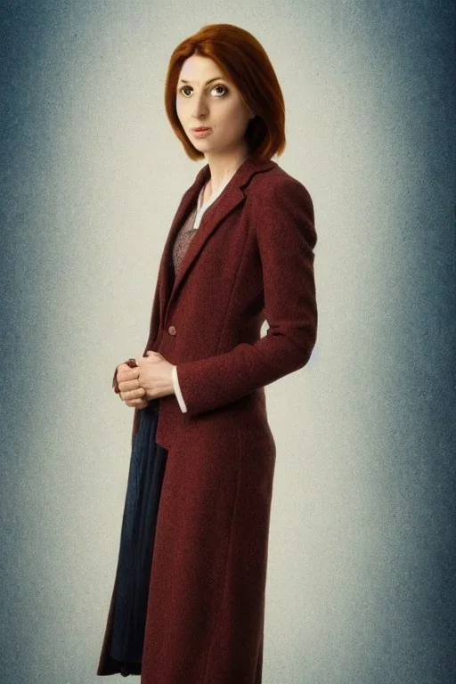 Portrait lady, full body shot, full-color long shot style of Doctor Who