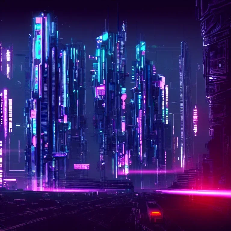 cyberpunk city at night