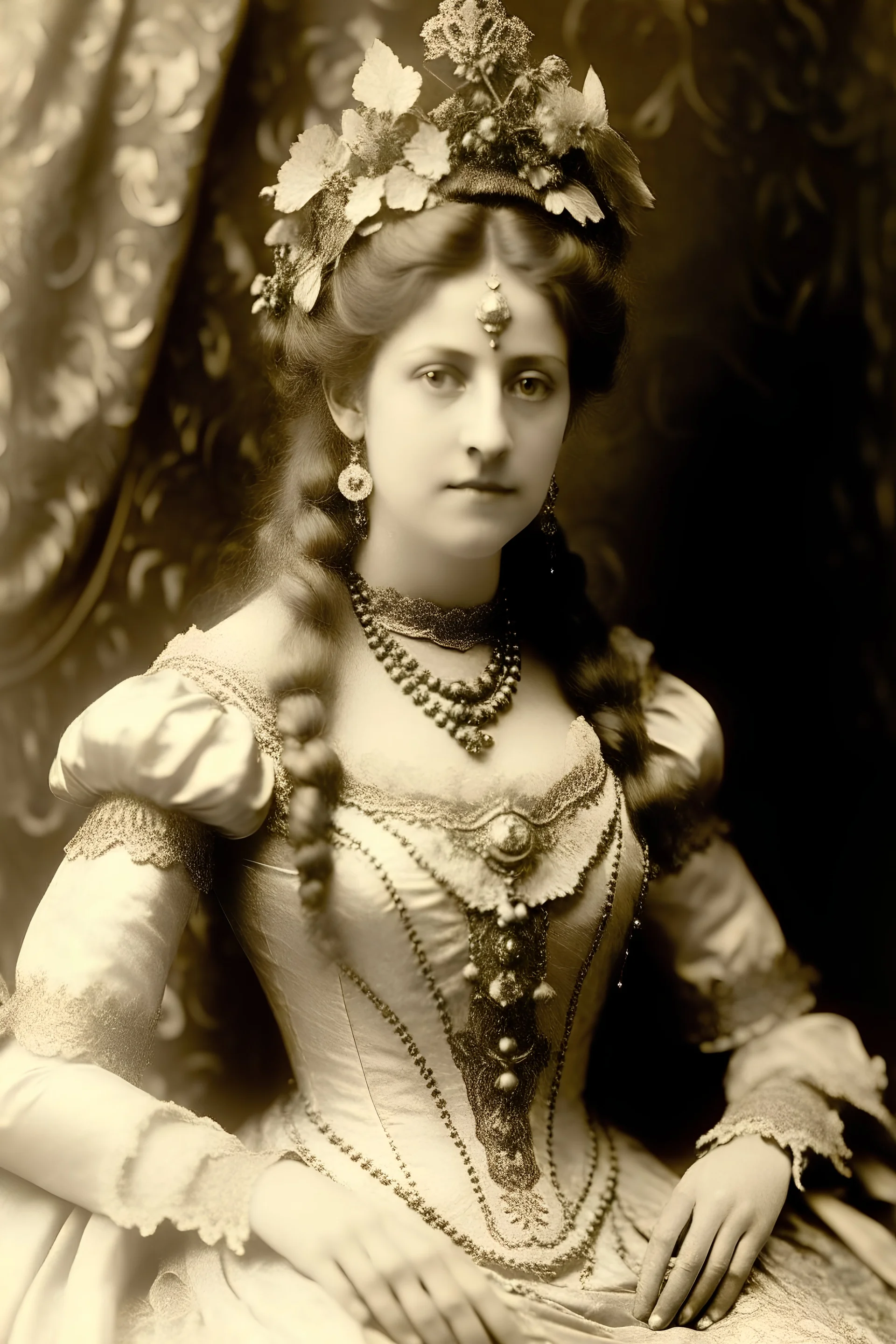 an Antebellum era photograph of Lady Seraphina in elf clothing