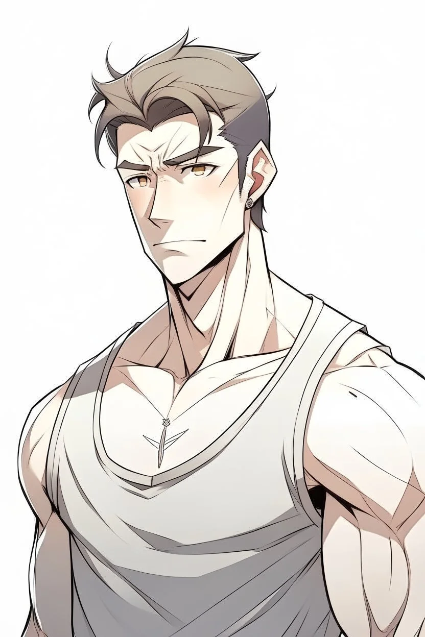 Anime man side character with magnetic abilities small muscles, aged 23