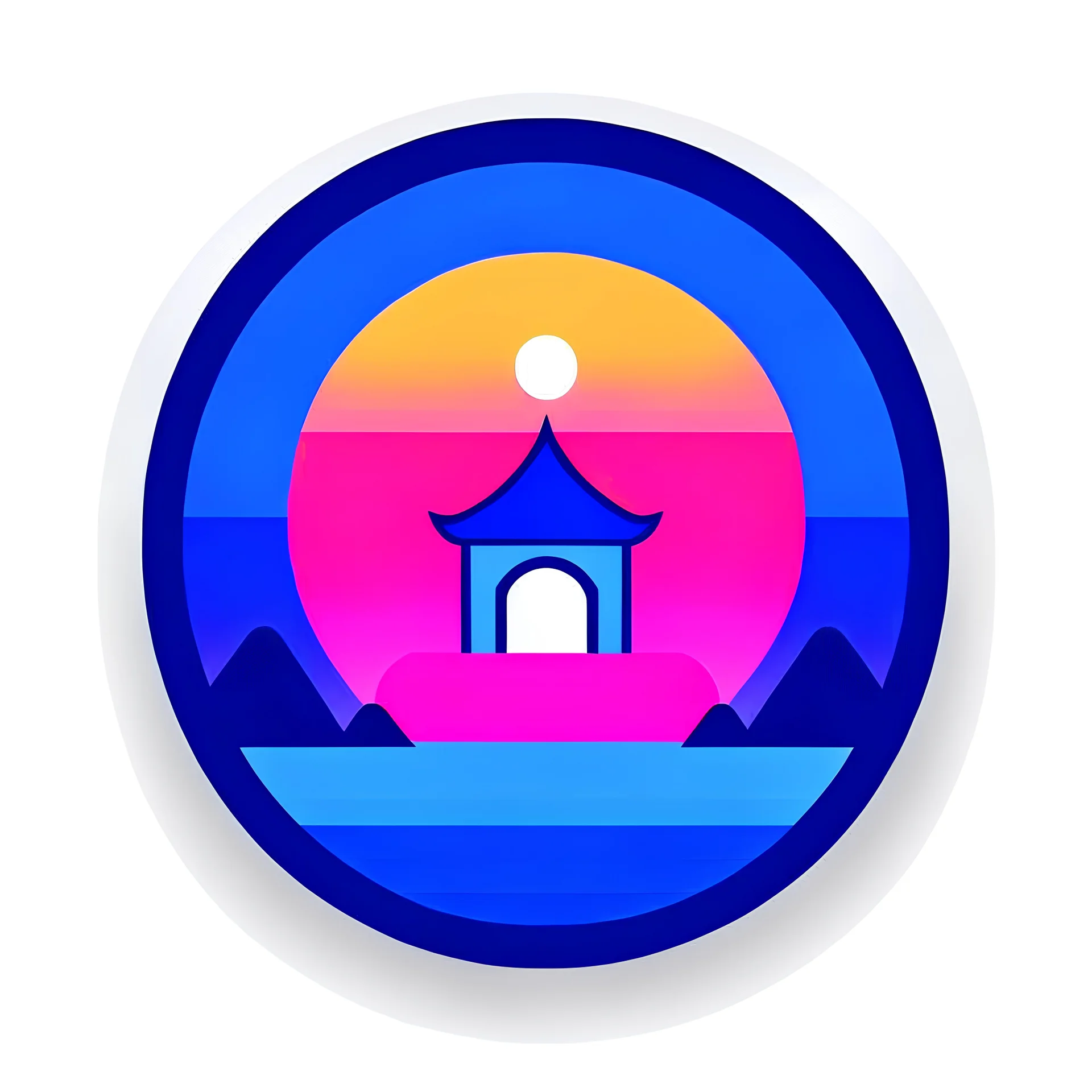 The app icon is round, something quiet with a soft hint of Japanese culture.