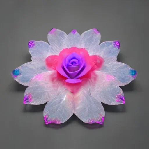 transparent multicolor crystal rose leaf