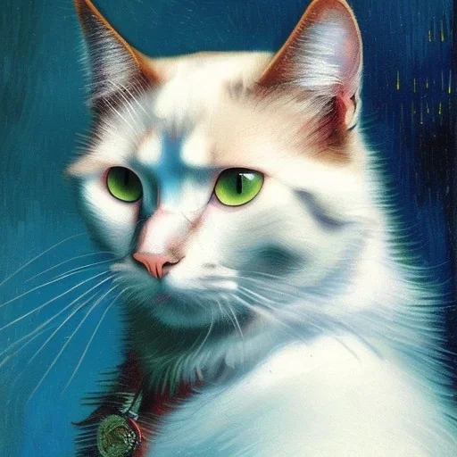 Portrait of a cat by Van Gogh