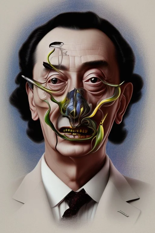 Potrait of dali as dali style paint