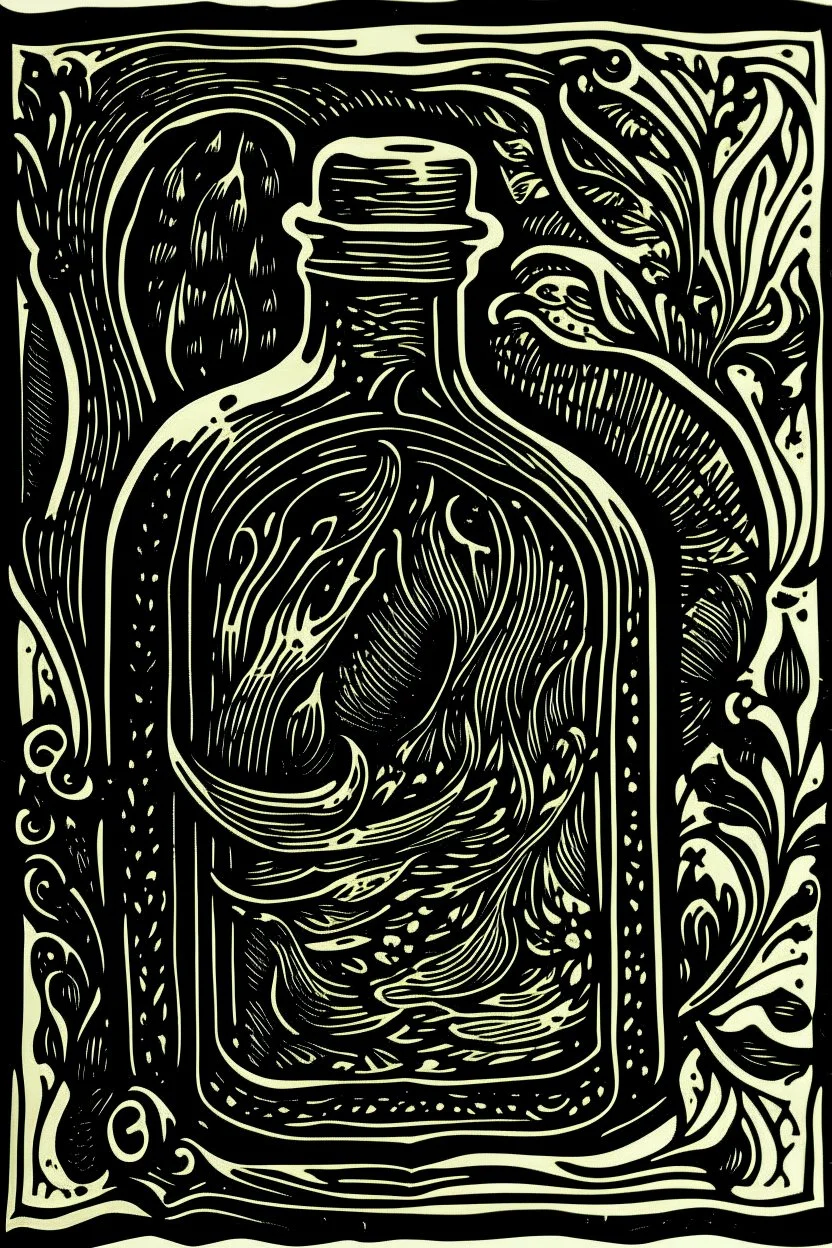 Linocut confidence potion