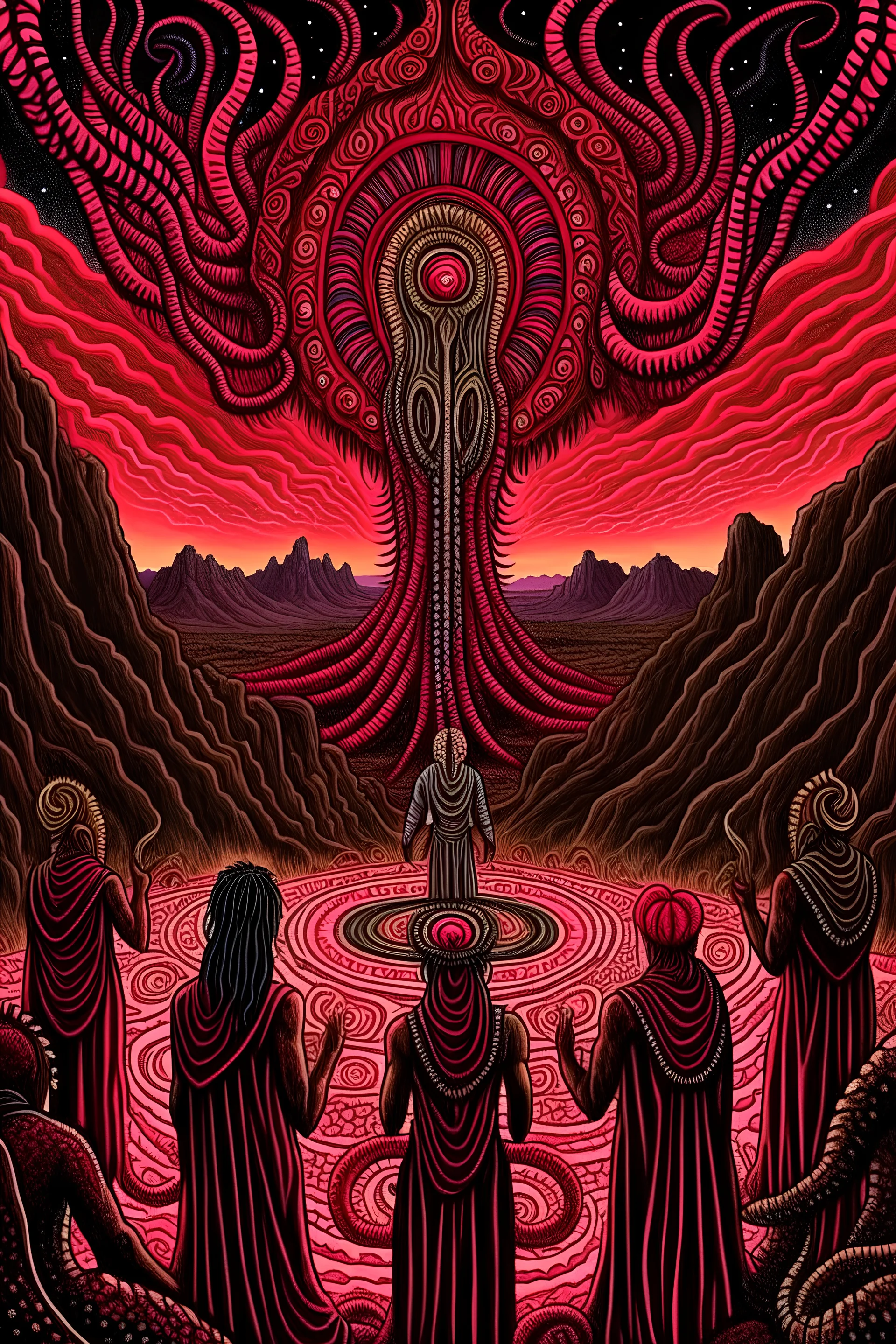 Nyarlathotep cosmic horror ceremony in the Painted Desert