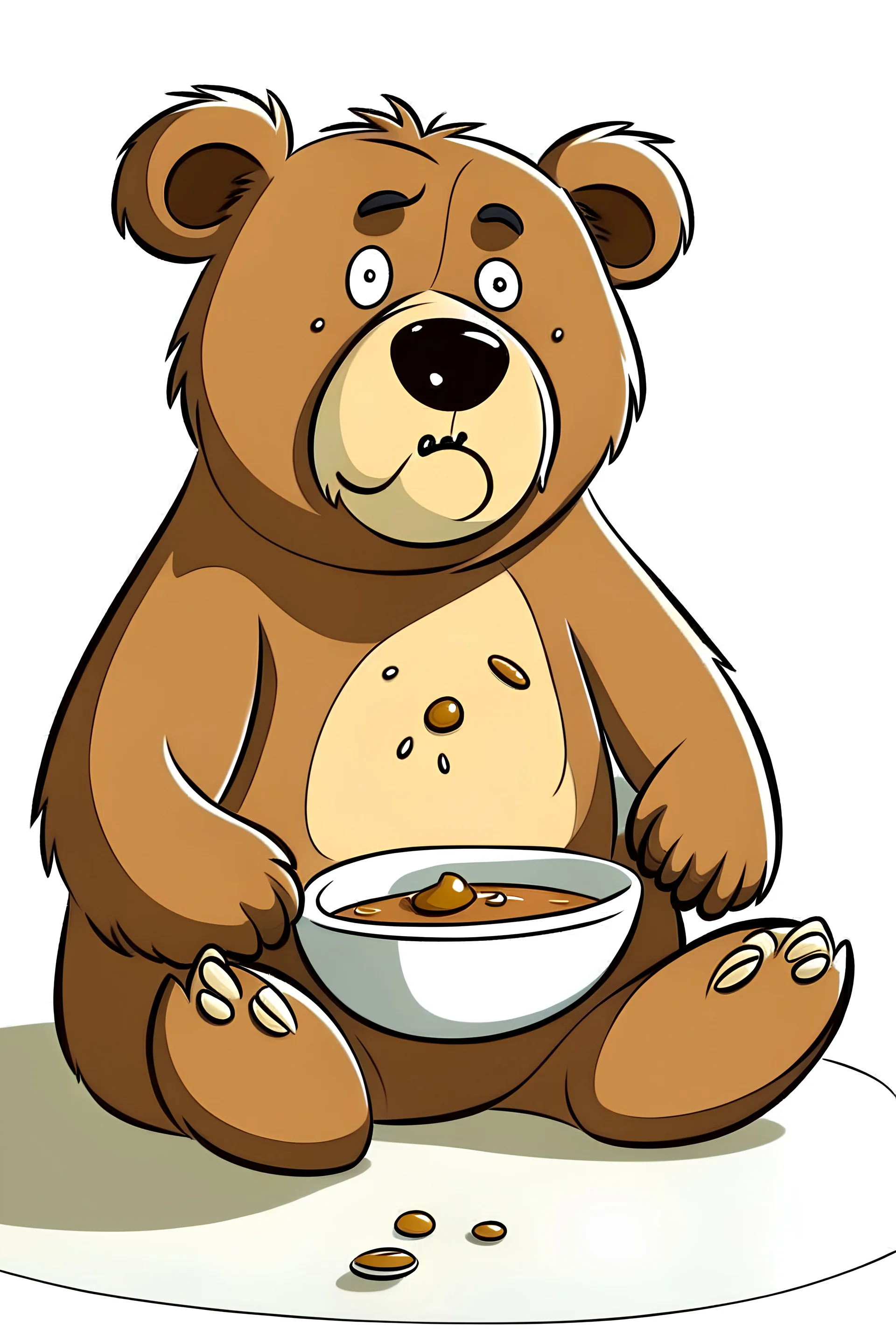 a cartoon bear with no food