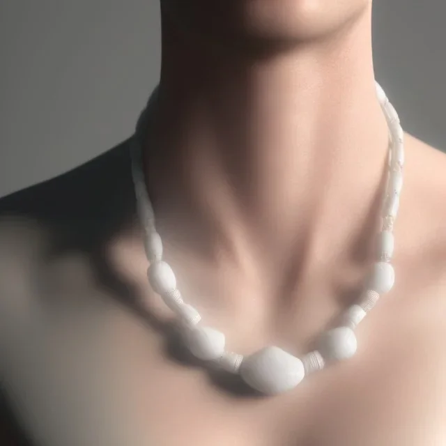 White necklace, RTX, TXXA, SSAO, High quality,hyperrealistic, cinematic, Super detailed, Anti-Aliasing,Full color, HDR,4k