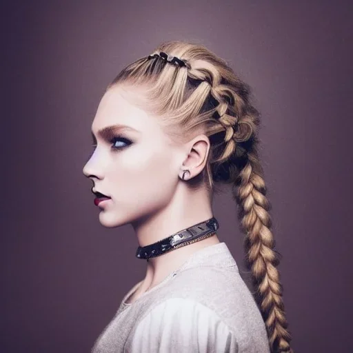 beautiful young queen with white armor, delicate white braided hair with ponytail, glass eyes, highly detailed, 8k, ambient light, taylor swift