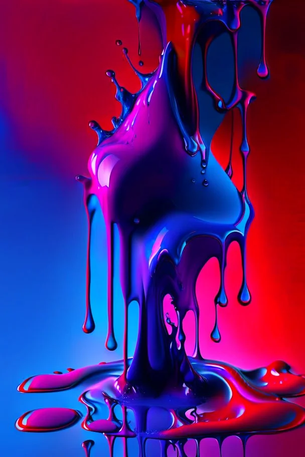 Melting blue purple red