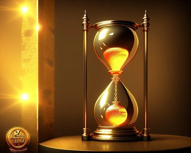 a glowing hourglass, realistic, meticulously detailed, intricately detailed