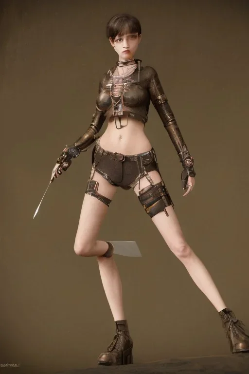 body anormal steampunk girl knife hell end solitary cute darkness sad