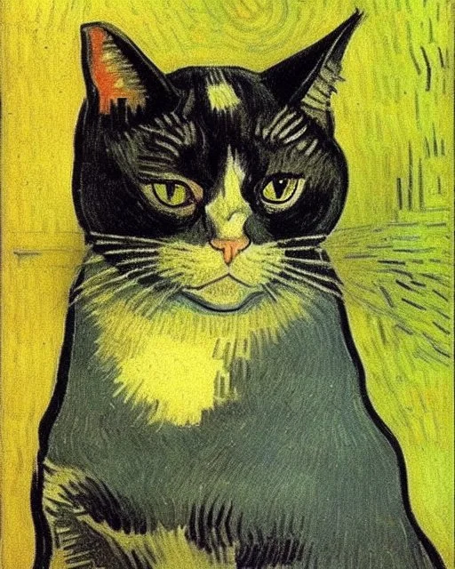 Retrato de um gato por Van Gogh