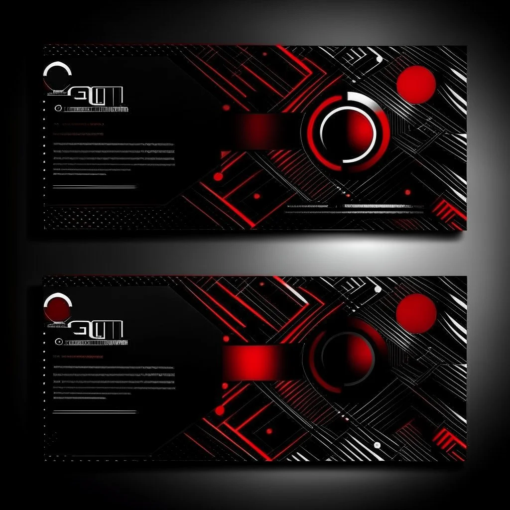 business card vector black red mobile