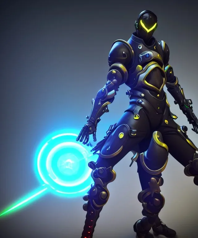 cyber ninja, black metal armor, futuristic suit, imperious, 8k resolution, overwatch, genji, color, vibrant