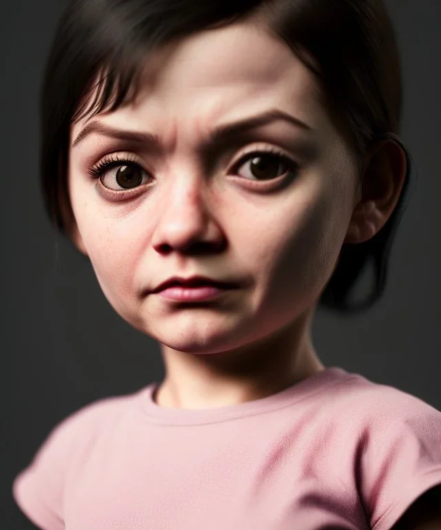 Arya stark toddler, full body, soft skin, dramatic lighting, hyper realistic