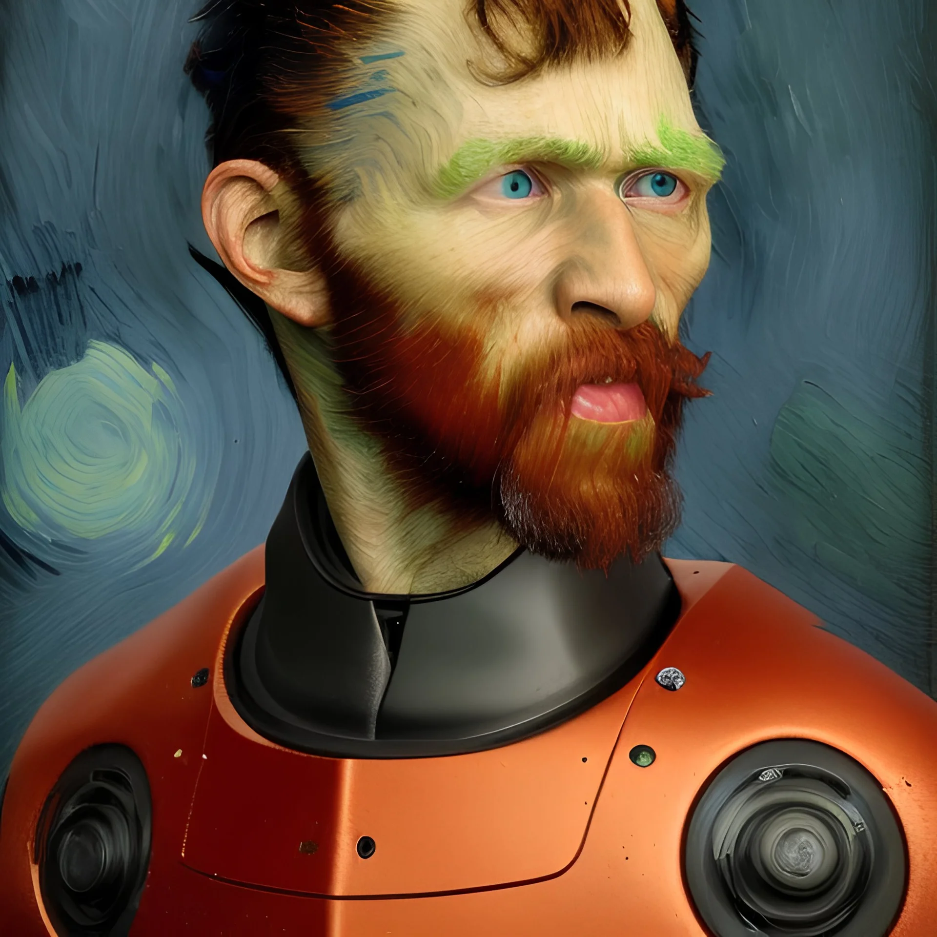 Portrait von roboter von van gogh