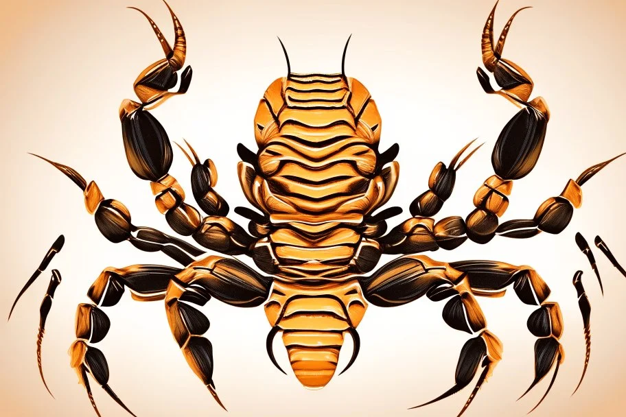 Detailed, illustration, realistic, symmetrical, poisonous scorpion, realistic.