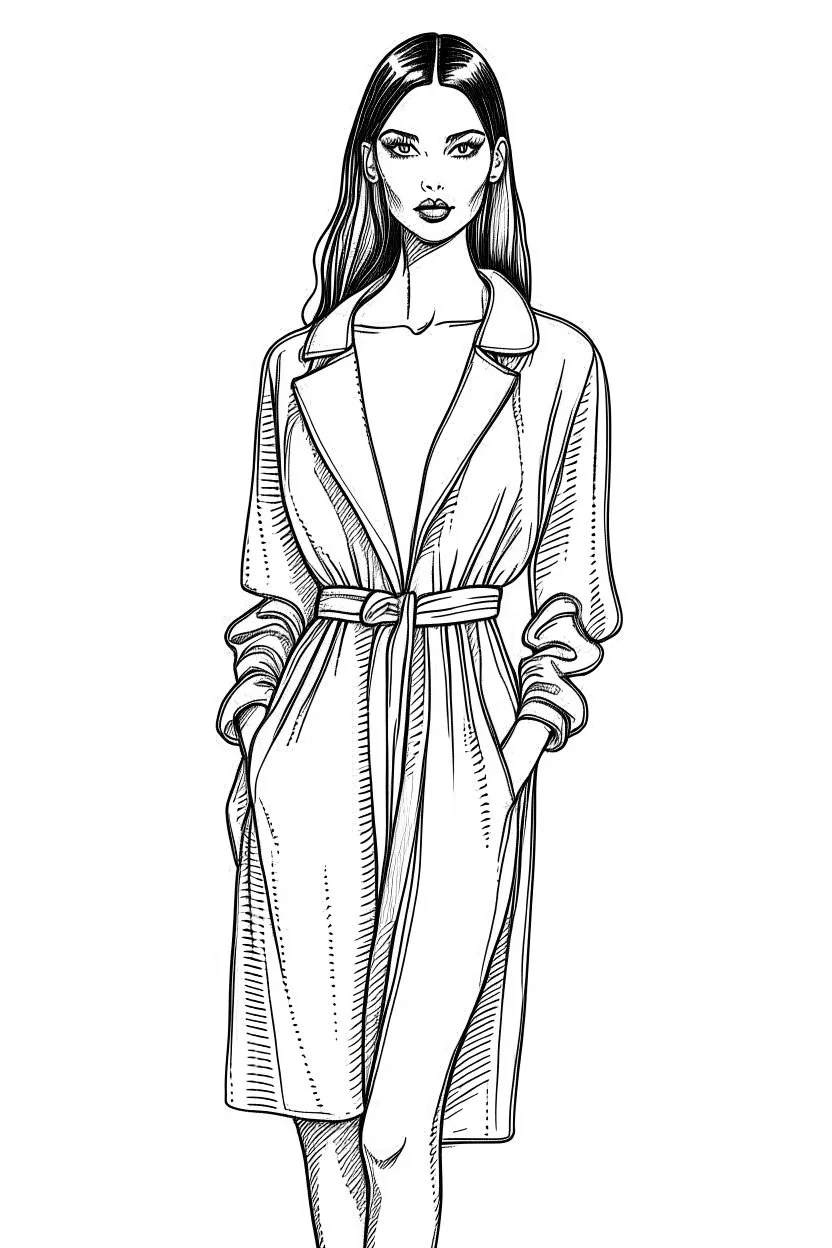 Very simple lines Hand drawn Fashion sketch