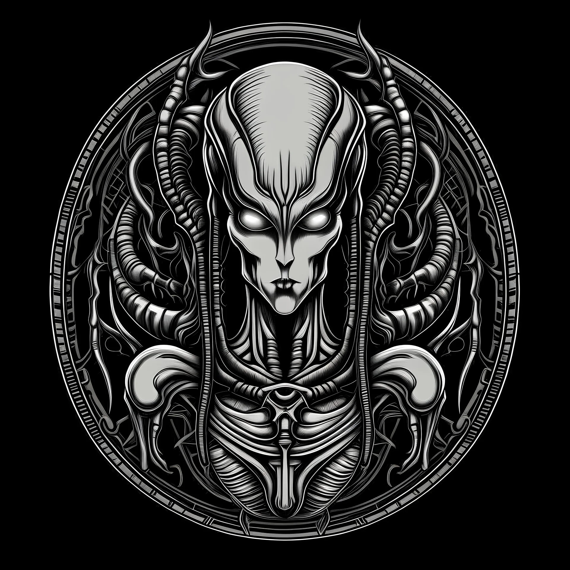 logo alien woman giger style