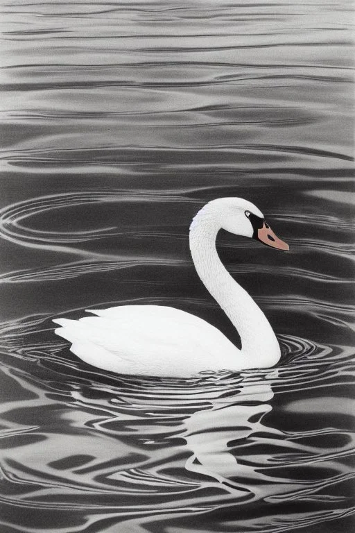 Swan in a lake by M.C.Escher