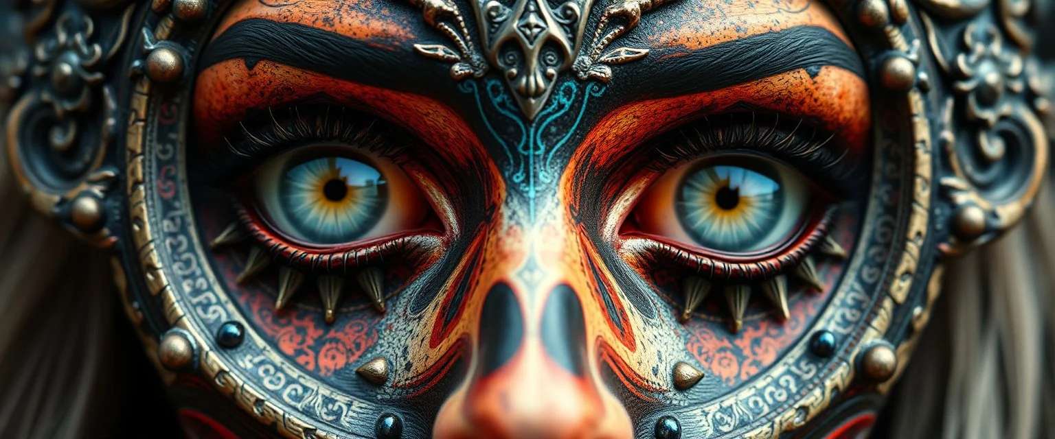 close up portrait of a voodoo double mirror soul gate oracle